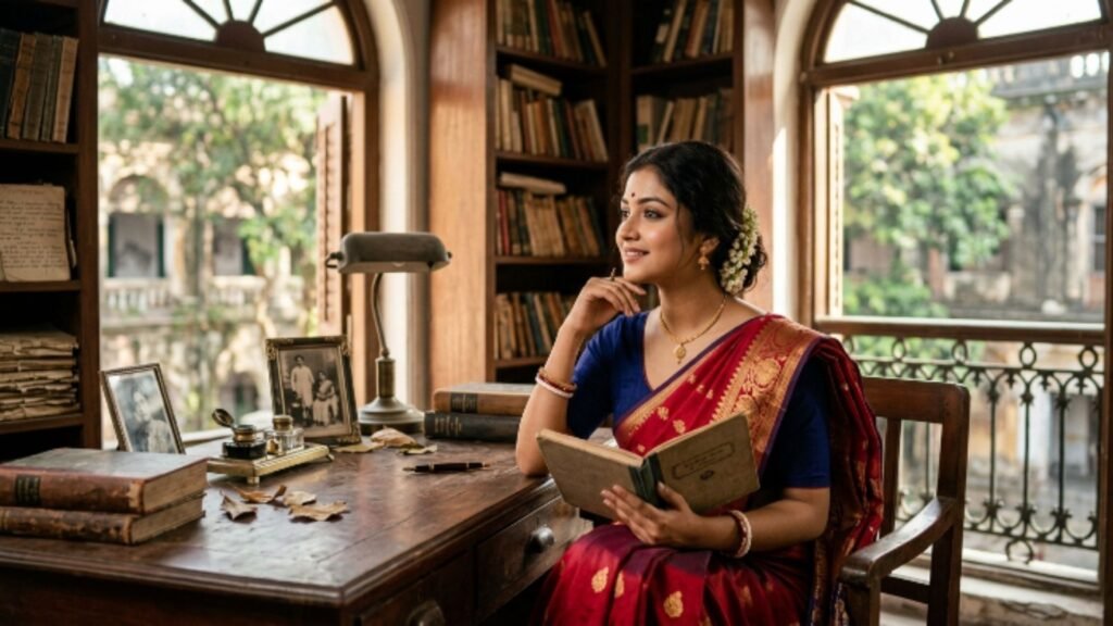 Saree caption in bengali