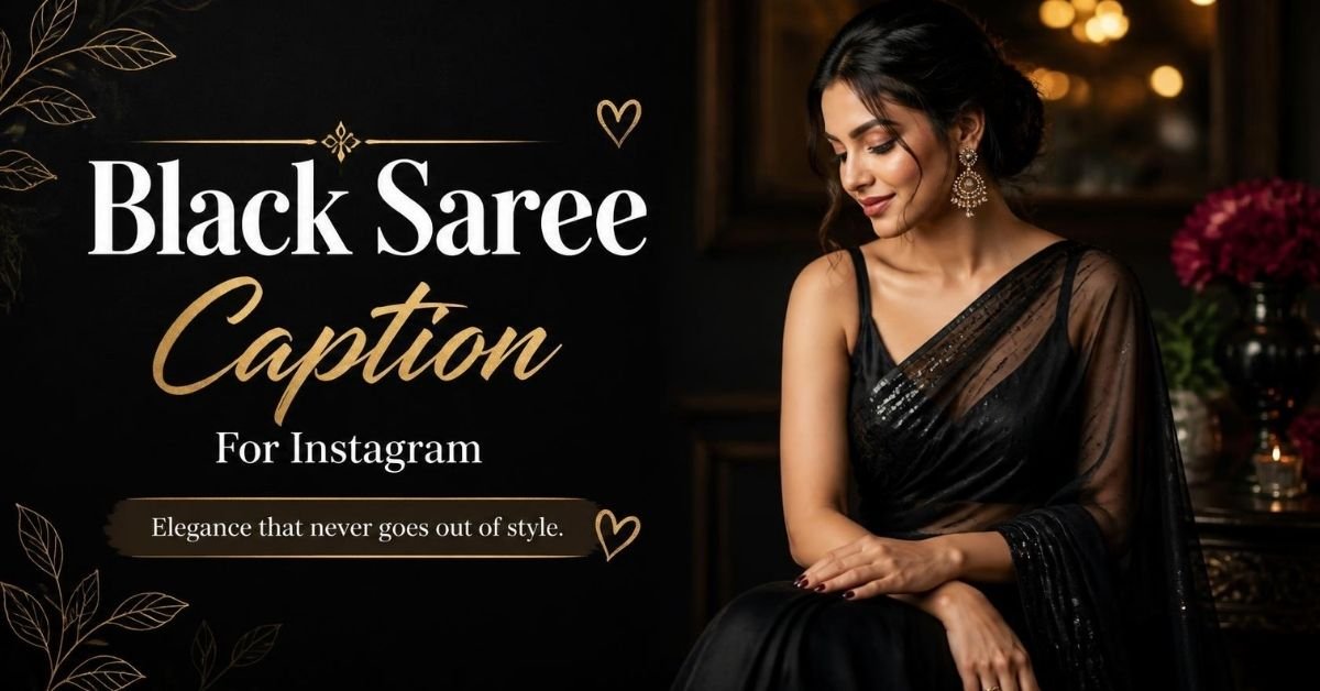 black saree caption for instagram