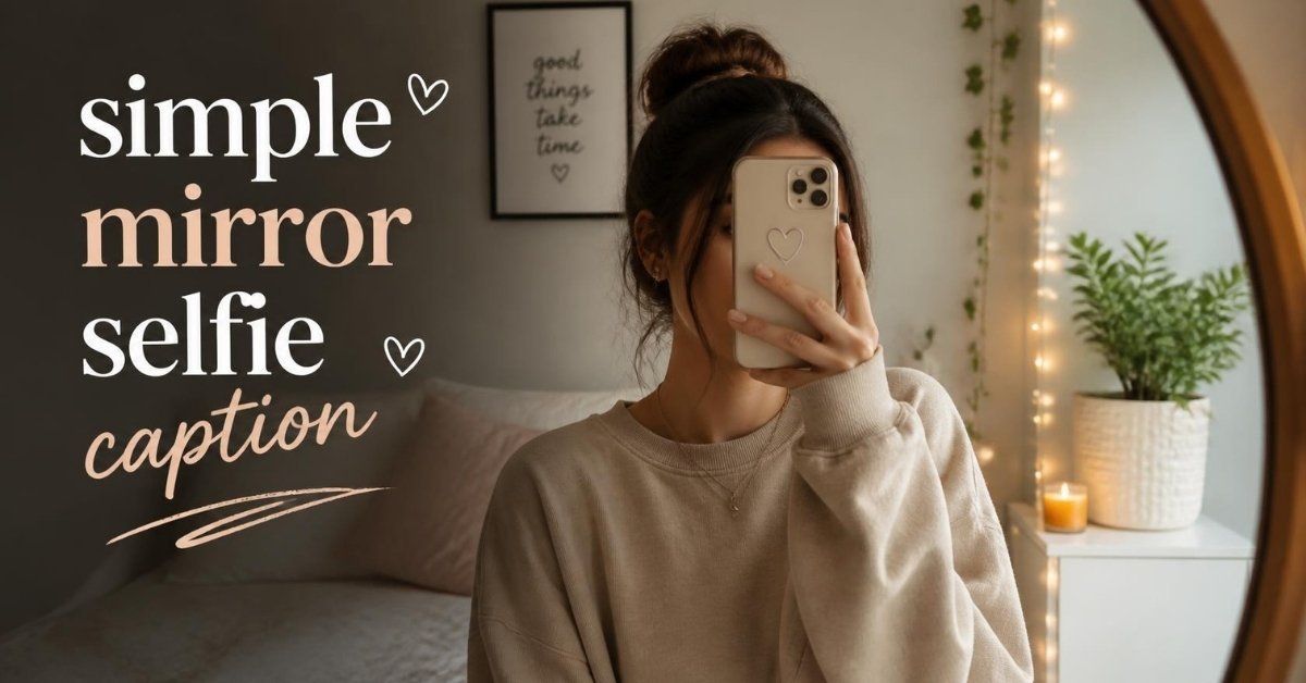 simple mirror selfie caption