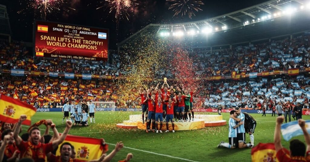 Spain vs Argentina Final Captions